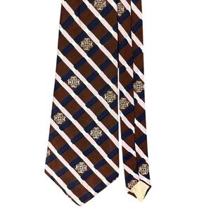 Barton Roma Paris‎ Silk Tie Mens Vintage Plaid Old Money Preppy Retro Luxury